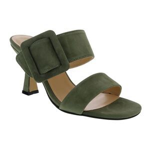 Ventutto Forest Green Wide Buckle High Heel Slide